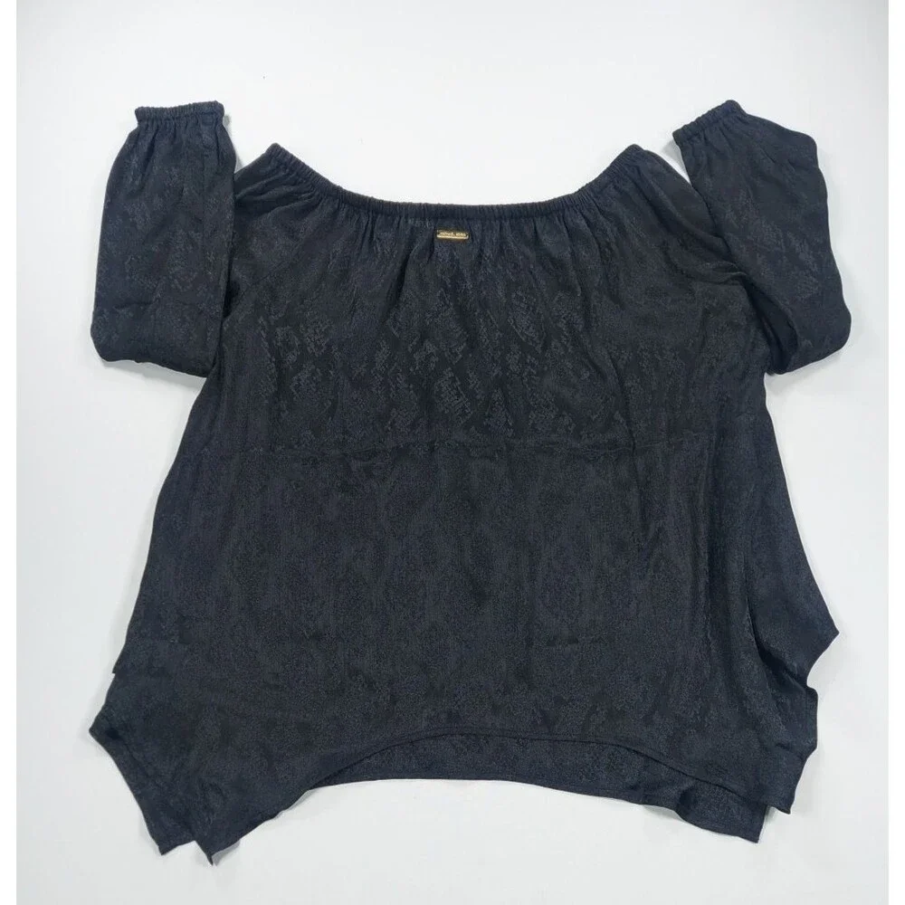 MICHAEL Michael Kors Womens Plus Size 0X Black Off Shoulder Blouse Top NWT